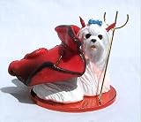 MALTESE Tiny Devil Blue Bow TINY FIGURINE Resin DTD34