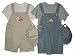 Toddler Boys Sizes 2T/3T/4T Stripe Denim/Khaki Twill Embroidered Pocket Shortall 2-PC Sets with Cap