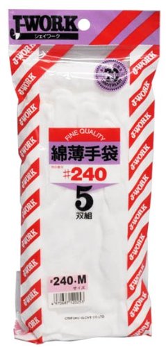 綿薄手袋 M 5双組 240
