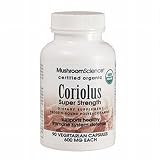 Coriolus Super Strength - PSK/Japanese Formula - 90 Veggie Caps/600 mg