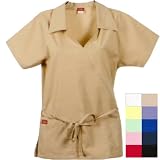 Dickies - Dickies Medical Uniforms Three Pocket Johnny Collar Mock Wrap Sandwashed Classic Top