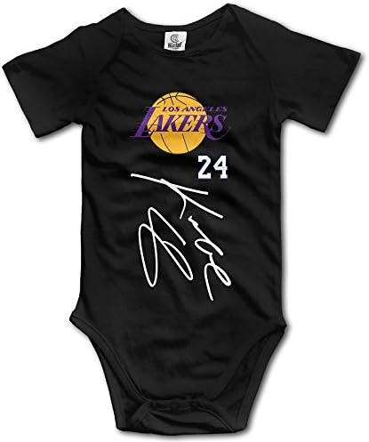 HYRONE Lakers #24 Basketball Player Baby Bodysuit Long Sleeve JumpSuit Romper Size 12 Months Black