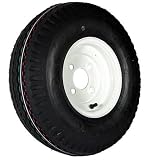 4-hole 8 x 3.75 White Trailer Wheel & Tire (715 lb. capacity)