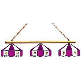 Minnesota Vikings 3pc SWAG STAINED GLASS POOL BILLIARD TABLE LAMP LIGHT