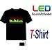 Sound Activated Light Up Flashing Rock Disco Equalizer EL LED T-Shirt Size XXXL