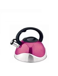 Kitchen: Kate Kitchen Sense 3.2 Quart Stainless Steel Whistling Tea Kettle, Pink - Natrually Home