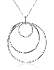 Argento Vivo Silver-Tone Ham Open 3 Circle Necklace, 34"
