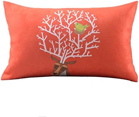 Magicboxes Faux Suede Deer Head Decorative Indoor Throw Pillow 20"*12" Orange