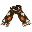 Winter Softer Than Cashmere? Scarf Argyle Plaid Olive, Brown, Orange & White