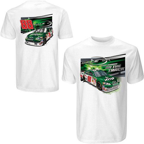 Buy Dale Earnhardt Jr. #88 AMP New Energy On The Track White Mens T Shirts by Chase Authentics
