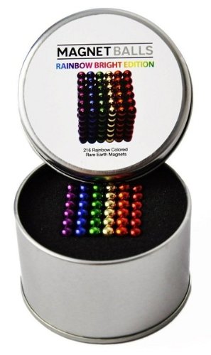 cheap Magnet Balls Rainbow Edition: The Original 216 Pc Magnetic Rare Earth Magnet Puzzle in Collector Tin (5mm)