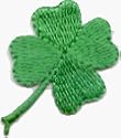 Small Four Leaf Clover - Lucky Irish Shamrock - 2 FOR THE PRICE OF ONE!! - Embroidered Iron On or Sew On Patches