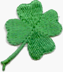 Small Four Leaf Clover - Lucky Irish Shamrock - 2 FOR THE PRICE OF ONE!! - Embroidered Iron On or Sew On Patches