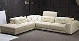 TOSH Furniture Modern Beige Leather Sectional Sofa FY702-2