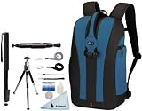 Lowepro Flipside 300 Backpack (Blue) + Accessory Kit for Canon EOS Rebel T3/T3i/T2i/T1i/EOS 1D MARK III/1D MARK IV/1DS MARK II/5D/7D/20D/30D/40D/50D/60D/XS/Xsi/Xti SLR Cameras