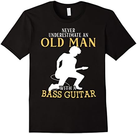 Men's Old Man With A Bass Guitar. Guitar Shirt 2XL Black