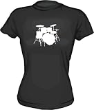 Drum Set logo Women's Tee Shirt Small-White Babydoll