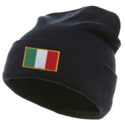 Italy Italian Black Flag Country Embroidery Embroidered Cap Hat Beanie Italy Italian Black Flag Country Embroidery Embroidered Cap Hat Beanie