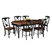 7 Pc Leg Table set - Antique Oak/ Black&nbsp;