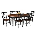 7 Pc Leg Table set - Antique Oak/ Black&nbsp;