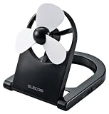ELECOM USB扇風機 折畳み型 乾電池対応 ブラック FAN-U19DBK