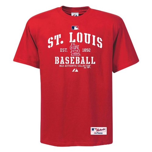 MLB St.Louis Cardinals Adult Short Sleeve Basic Crew Neck Tee (Pro Scarlet, Xx-Large)