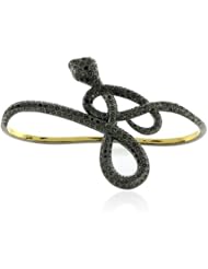 18kt Gold Diamond Pave Ruby Snake Palm Bracelet Silver Womens Jewelry