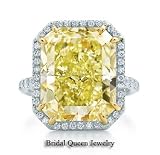 Radiant Cut Fancy Canary Yellow Diamond Engagement Ring in 18K Gold thumbnail