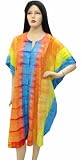 Ethnic Tie Dye Print Short Caftan Tunic Cover up Kaftan XMas Christmas Gift