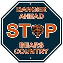 Chicago Bears Plastic Stop Sign "Danger Ahead Bears Country"