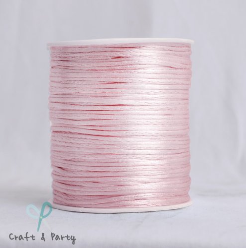 Light Pink 2mm x 100 yards Rattail Satin Nylon Trim Cord Chinese Knot