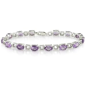 Sterling Silver Amethyst Tennis Bracelet by