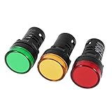 uxcell LEDのパイロットパネルインジケータランプ　ライト　DC 24V 　22mm3個グリーン
