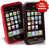 Covertec SX26001 Apple 2 Pouch cases for Iphone 3G - Black & red + 1 screen protector