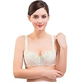 (ラボーグ) La vogue レディース 授乳ブラジャー マタニティウェア 婦人 妊婦用 ワイヤ入り インナー下着 簡単に授乳タイプ フラワー柄 (80B, 1グリーン)