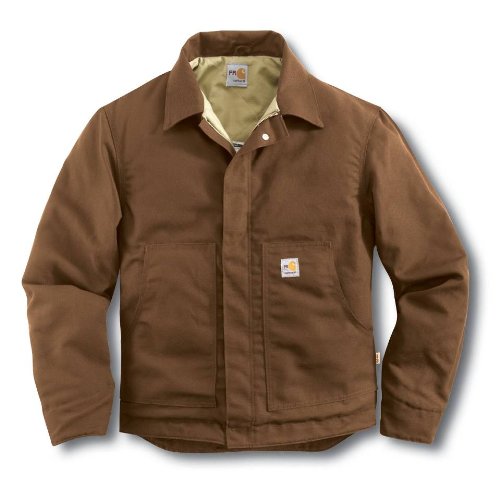 Top Review !!! for Carhartt FRJ164 Flame-Resistan Midweight Canvas Dearborn Jacket Brown Medium