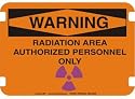 10 x 14 Photo Realistic Warning Signs- Radiation Area
