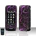 Purple Star Ribbon Design Rubberized Leather Touch Snap on Hard Cover Protector Faceplate Skin Case 