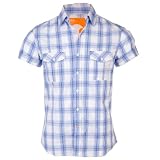 Soul Cal Short Sleeved Reflect Check Shirt - Blue - Mens