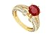 Ruby and Diamond Engagement Ring : 14K Yellow Gold - 1.75 CT TGW