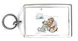 Keychain with igloo, husky, snow, dog, inuit