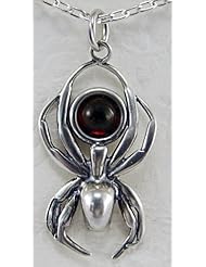 A Friendly Little Spider in Sterling Silver and Accented with Genuine Garnet