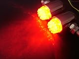 TMS Chrome Motorcycle Cruiser Red Turn Signal LED Tail Brake Stop Light Bullet Style Waterproof for Harley Davidson Touring Cruiser Custom Dyna FX FXR FXD Vrod Honda Goldwing GL VTX