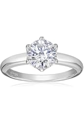 Platinum-Plated Sterling Silver Round-Cut Swarovski Zirconia Solitaire Engagement Ring (2 cttw)