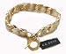 2007 CC Skye Double Wrap Chunky Gold Bracelet with GOLD Metallic Leather