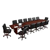 20' Conference Table with 16 Leather Chairs