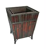 Square Bamboo Planter Set of 3