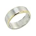 Stainless Steel Gold Tone Trim 7mm Band Ring - Men