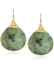 Devon Leigh "Natures Wonders" African Turquoise in 24k Gold Foil Earrings
