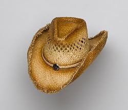 Crushable "Wild Hair" Vented Raffia Straw Cowboy Hat with Fringed Brim